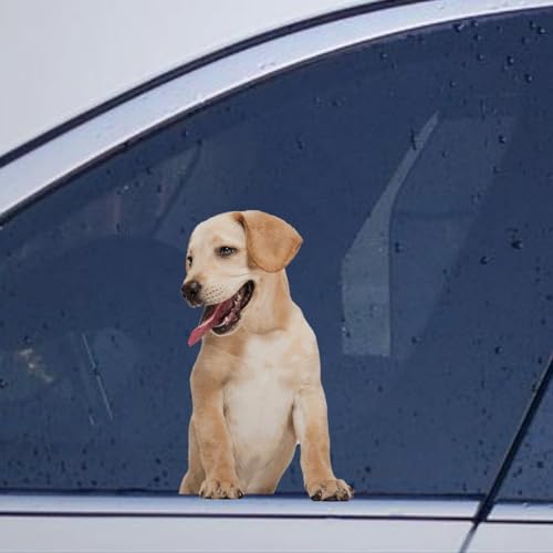 Image of Little Labrador Car Window Stickers Little Labrador Car Decal Animal Pet Window Decal Vinyl Car Stickers Decal Funny Bumper Stickers for Laptop Gift to Dog Lover