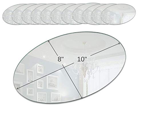 Light In The Dark Oval Mirror Tray Set - Set of 12 Oval