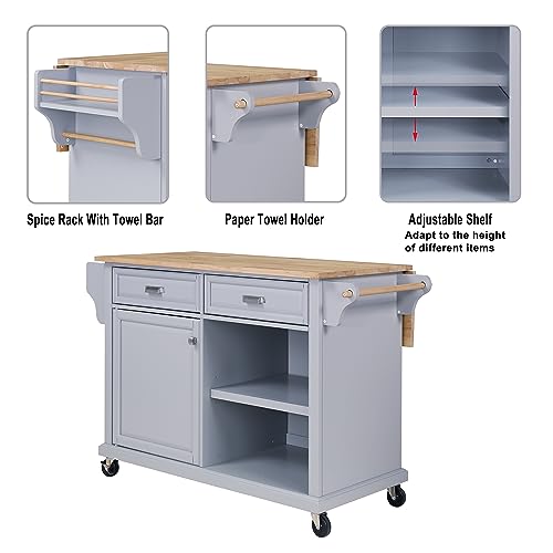 Mobile-Kitchen-Island-on-5-Universal-Wheels-Greenguard-Gold-Certified-Stationary-Storage-Island-with-5-Wood-Cabinet-Feet-Utility-Kitchen-Island-Cart-with-Drop-Leaf-and-Storage-for-Kitchen-Gray Mobile Kitchen Island on 5 Universal Wheels Greenguard Gold Certified Stationary Storage Island with 5 Wood Cabinet Feet Utility Kitchen Island Cart with Drop Leaf and Storage for Kitchen Gray