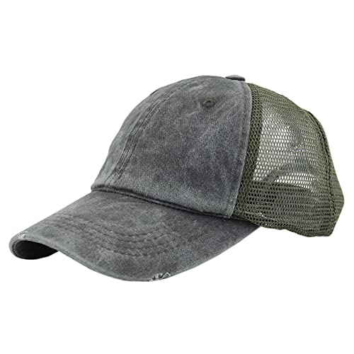 Leoodo Casquette de baseball Trucker - Pour homme et femme - Style usé - Vert - One Size Cover