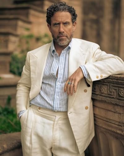 Linen Double Breasted Suit Men's Blazer Jacket Cotton Linens Sports Coat Regular Fit 2 Buttons Suit Jackets4