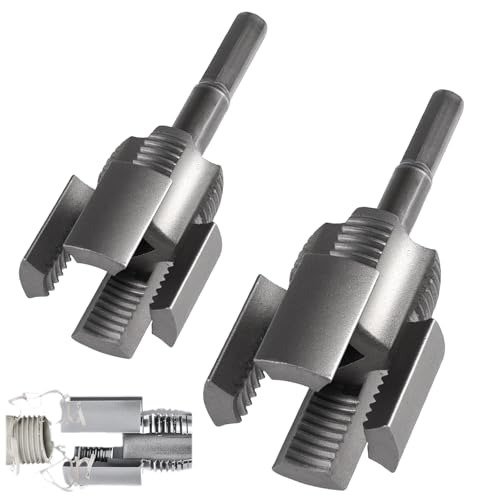 Jiavlyx 2 Piezas Roscadora De Tubos De PVC, 1/2 (DN15) Y 3/4 (DN20) Herramienta De Corte De Rosca De PVC, 2 In 1 PVC Pipe Threader Kit, Herramienta De Corte De Rosca De PVC, Para Tubos De PVC/PPR