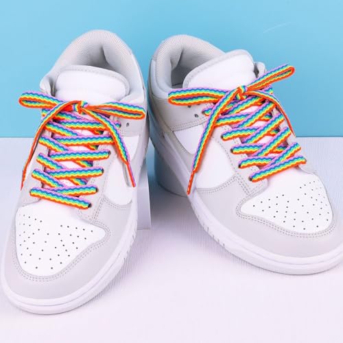 Image of Booyckiy 3 /4 inch Wide Satin Ribbon Shoelaces Flat Colorful Shoe Laces for Women Girls