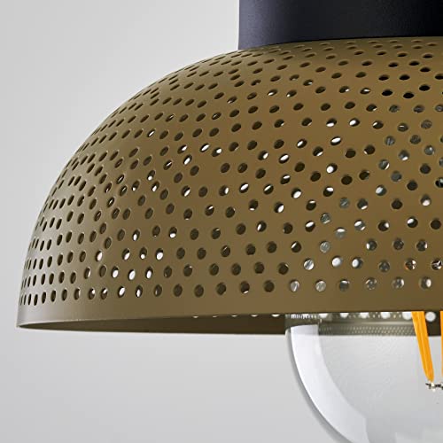 Tehenoo Contemporary Flush Mount Ceiling Light,Dome Metal Shade With Perforated Pattern,Green Ceiling Light Fixture For Kitchen,Hallway,Living Room #TOP6