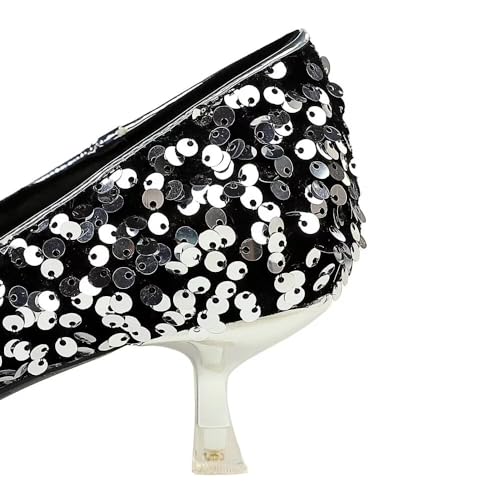 Hee grand Sequins Kitten Heel Sexy Pointed Toe Stilettos Bridal Sparkles Dress Shoes for Wedding Party3