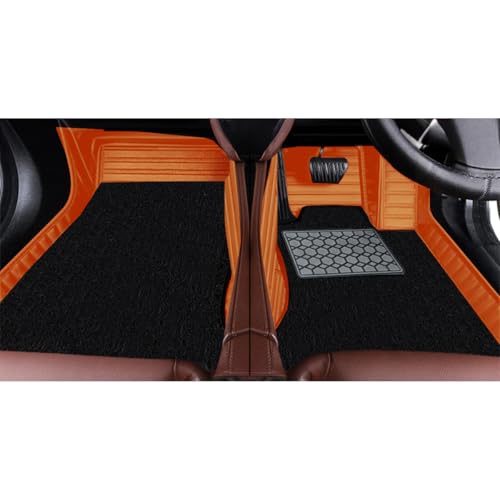 Image of Antiskid Premium 9D Car Mat Full Set for Vinfast VF 7 2026 | Luxury Leather Dual-Stitch Full Set 9D Car Floor Mat || 100% Waterproof ||Color: Tan Tan