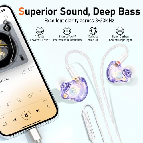 Image of Audiovance Vibes 202MC USB-C HiFi Wired Earbuds, Type-C Headphones with Mic