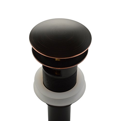 Bathroom Sink Drain, Angle Simple Brass Pop Up Drain Stopper, Vessel Sink Drain with Overflow, Lavatory Vanity Sink Drain Stoppers Oil-Rubbed Bronze
