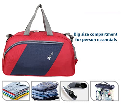 Image of PERFECT STAR Travel Bags for Luggage Bags for Travel Duffle Bags for Travel Bags for Travelling Luggage Bags Travel Bag for Women Without Wheels Travel Bag for Men (Red Navy Blue)