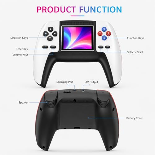 Image of Retro Video Game Console 520 in 1 for Kids & Adults, Rechargeable Handheld Gaming Controller, AV TV Output, Built-in Classic Games, Portable, Gift for Boys & Girls, Random Colour (P5)