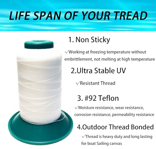 Hilo Teflon #92 Resistente UV 600 yd para Máquina de Coser miniatura 2