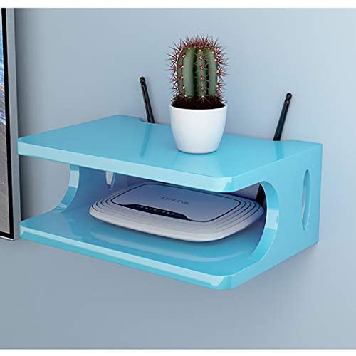 WUHUQN Mueble de TV de alto brillo, soporte de exhibición de proyector de color caramelo, consola de TV abierta en forma de U, estante de almacenamiento de enrutador WiFi de madera, caja de