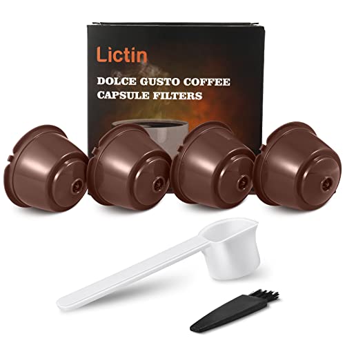 Lictin 4 Pack Cápsulas Filtros de Café Recargable Reutilizable