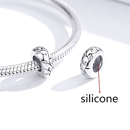 BISAER 925 Sterling Silver Stopper Beads Spacers Charms for Bracelets Stoppers2