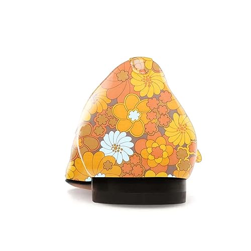 YDN Women's Flats Shoes Square Toe Mary Jane Comfortable Patent Leather Pumps with Adjustable Strap Office Casual Shoes Size 4-15 US4