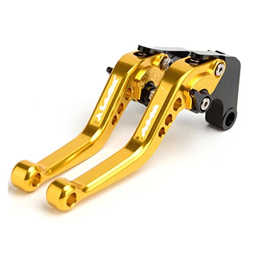 LCARY Kupplungsbremshebel Motorrad CNC Einstellbare Bremskupplungshebel Kurze Hebel Für Y&AMAHA N&MAX Für N-MAX 125 155 2015 2016 2017 Bremsgriff (Color : Gold)