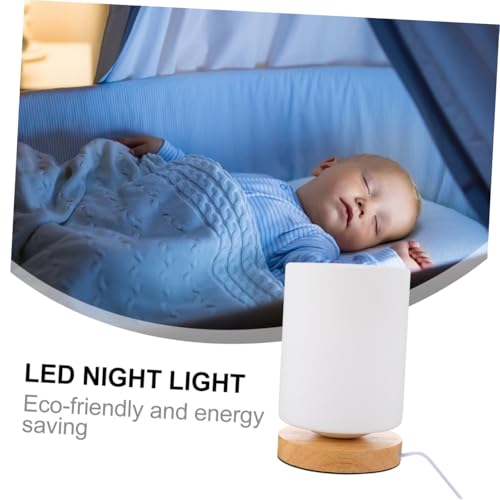 Lámpara de Mesa de Noche de Madera Ajustable Luxshiny USB miniatura 3