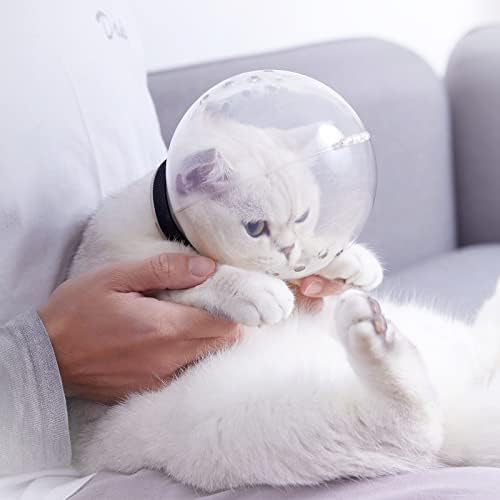 Image of Cat Muzzle and Boots, Adjustable Headgear for Grooming, Breathable Hood Face Mask for Bathing Head Bubble Cover, Anti Bite Cat Holder Helmet