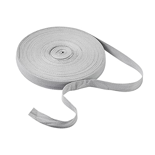 Cheriswelry 45M/Roll 3/4Inch Grey Cotton Twill Tape Ribbons Herringbone Ribbons Webbing Tape Roll Clothing Trim Accessories Sewing Knit For Costume Bag Handle Gifts Bouquet Wrapping Handmade Crafts #TOP1