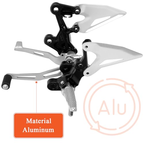 Image of FOVPLUE Front Driver Footrests Kit,Rider Foot pegs+gear shift lever /brake pedal+footpeg brackets+gear shift rod+protection fins for Kawasaki Ninja 400 2018-2024,Z400 2019-2024,NINJA 500 /Z500 2024-2025