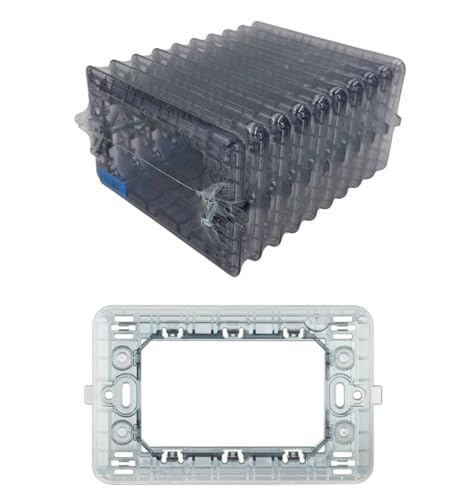 Placa compatible Bticino Matix fina blanca placas de 3 4 o 6 plazas compatible con los soportes 503SA 504SA 506SA (soporte, 3 plazas x 10 unidades)