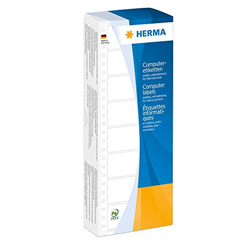 Étiquettes d'ordinateur sans fin en papier mat HERMA 8182 avec trous de guidage
