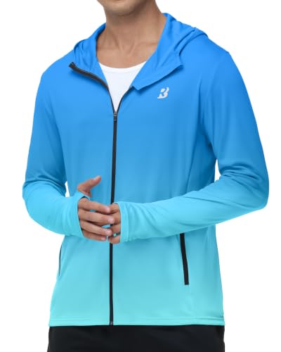 Image of Roadbox Men's UPF 50+ Zip Up Sun Hoodie, UV Protection Lightweight Jacket