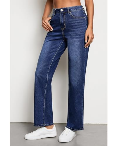 luvamia High Waisted Jeans for Women Trendy Baggy Straight Leg Stretchy Denim Jeans Work Trousers Pants 90s Loose Fit3