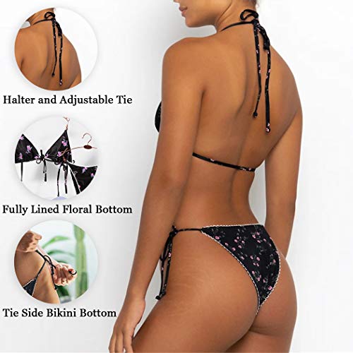 Image of Bikinis Swimsuit Set for Women Swimwear Triangle Bathing Suit Tie String Thong