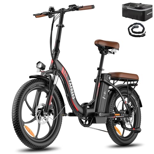 Fafrees [Oficial] Bicicleta eléctrica F20-PRO, 20 Pulgadas Plegable Bicicleta Urbana eléctrica, 250 W fatbike, 18Ah batería, Rango de 140 km, E-Bike para Adultos, Negro
