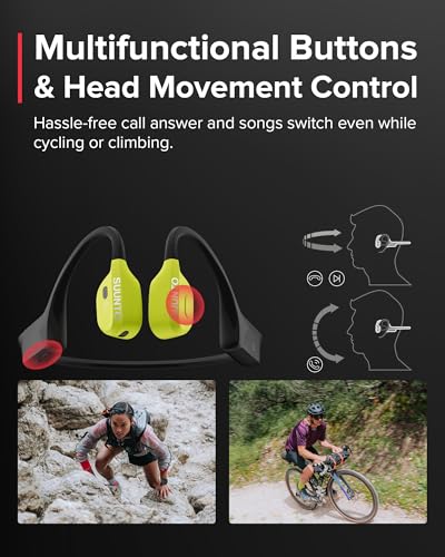 Image of SUUNTO Wing Open Ear Bone Conduction Headphones Bluetooth, for Sports, Lime