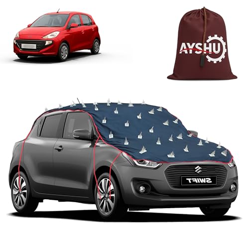 Image of AYSHU Water-Resistant Spike Car Cover for Hyundai Santro - Protects from Dogs, Monkeys, Dust, Sunlight & UV - Full Roof Universal Fit