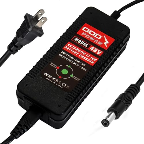 QDD 54.6V 2A Charger 48Volt 13S Lithium Battery Pack Charger Supports Fast Charging with DC 5.5 * 2.1mm Connector