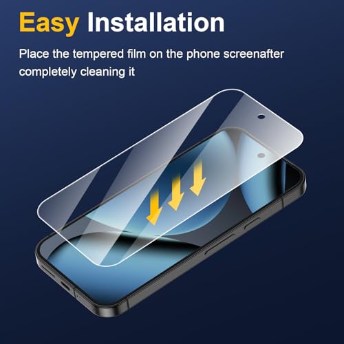 Image of [2+2 Pack] Screen Protector for Google Pixel 10 Pro + Camera Lens Protector, 3D Full Coverage, 9H Tempered Glass, Fingerprint Unlocking, Bubble Free