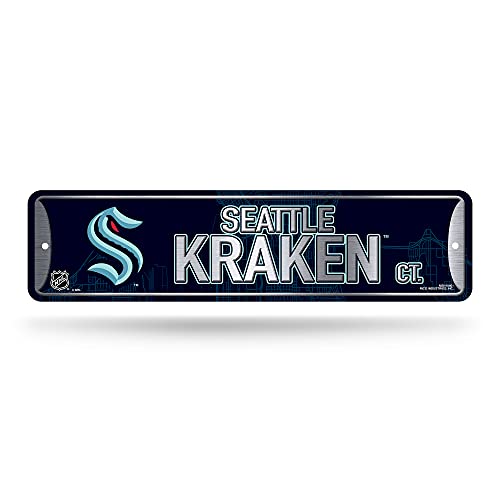 Rico Industries NHL Hockey Seattle Kraken Metal Street Sign 4