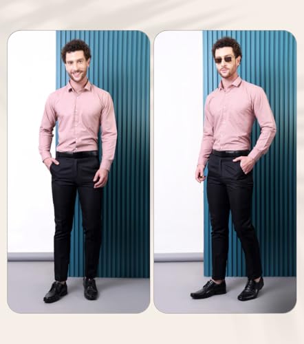Image of CONTRARY Men's Pure Cotton Solid Stylish Casual & Formal Wear Shirt | Stylish Regular Fit Full Sleeve Comfortable Office Party Trendy Shirt - Multi Color
