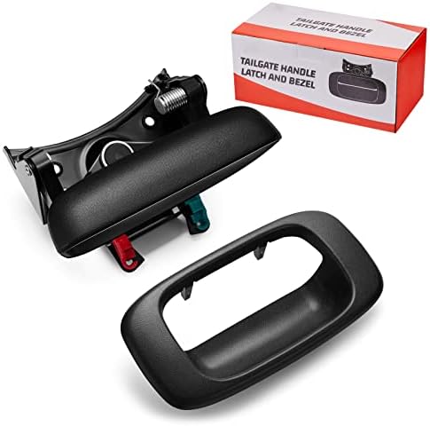 THIS HILL Tailgate Handle, Tailgate Handle Latch and Bezel Trim Replacement for 1999-2007 Silverado GMC Sierra 1500 2500 3500, Replaces 15997911 15228539 GM1916102 15188001 15228540 15228541