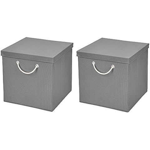 Stick&Shine 2X Aufbewahrungs Korb Hellgrau Faltbox 30 x 30 x 30 cm Regalkorb faltbar Cover