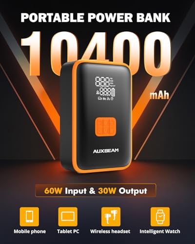 Image of Auxbeam Car Battery Jump Starter 3500A Portable Jump Pack with Air Compressor for Up to 8 Gas /4.0L Diesel Engines 12V Car Jumper with 3 Modes Flashlight