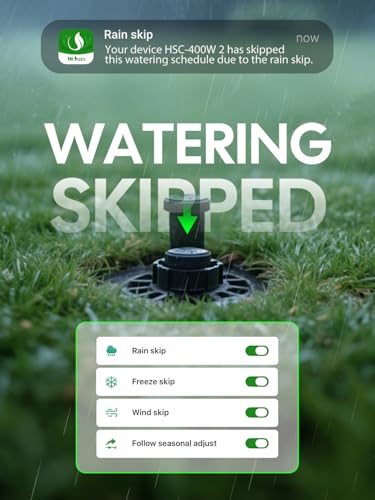 Smart Sprinklers Controller WiFi, Irrigation Controller Easy Use App Enabled, 4 Zone + 16 Plans, Save Water Auto Skip Rain, Freeze & Wind, 10 Minutes Install (Deep Grey) - Image 4