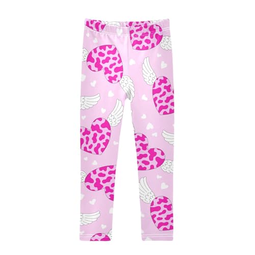 Spotted Heart Girls Leggings,Workout Leggings for Girls Toddler Athletic Legging Size for 3-10T