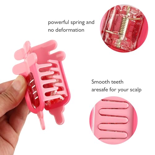 Syringe Hair Claw Clip for Women,Acetate Hair Clip Red Heart Claw Clips,Small Heart Shape Hair Claw Clips for Women Gift