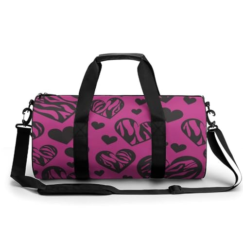 Sac de voyage de camping et randonnée avec imprimé coeur violet original