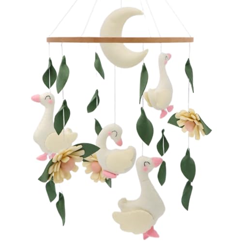 Image of Gueiddi Goose Mobile for Crib Handmade Felt Nursery Decor Crib Mobile Goose for Bassinet Baby Shower Newborn Baby Gift (Goose)