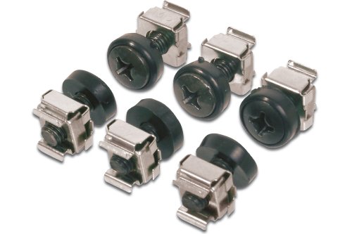 DIGITUS DN-19 SET-S – M6 Schrauben & Käfigmuttern – 50 Stück Set – Montageschrauben für Serverschrank, AV Rack, 19 Zoll / 10 Zoll Netzwerkschrank – Montagesatz – Schwarz