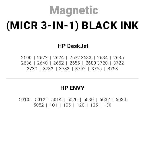 Image of VersaInk-Nano 65 MXL Titan-Magnetic (MICR 3-in-1) Black Ink Cartridge Replacement of 65 and 65 XL, Works with Deskjet 3700, 2600 Series, Envy 5000 Series