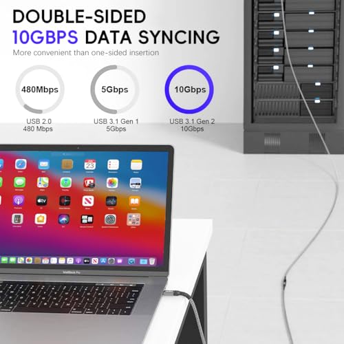 Image of Verilux PD 100W Type C Extension Cable, 0.5M USB C Male to Female Extension Cable Support 10Gbps Data Transfer, 4K@60Hz HD Video Output Compatible with iPhone 17 /16 /15, iPad Pro, MacBook Pro, Dell