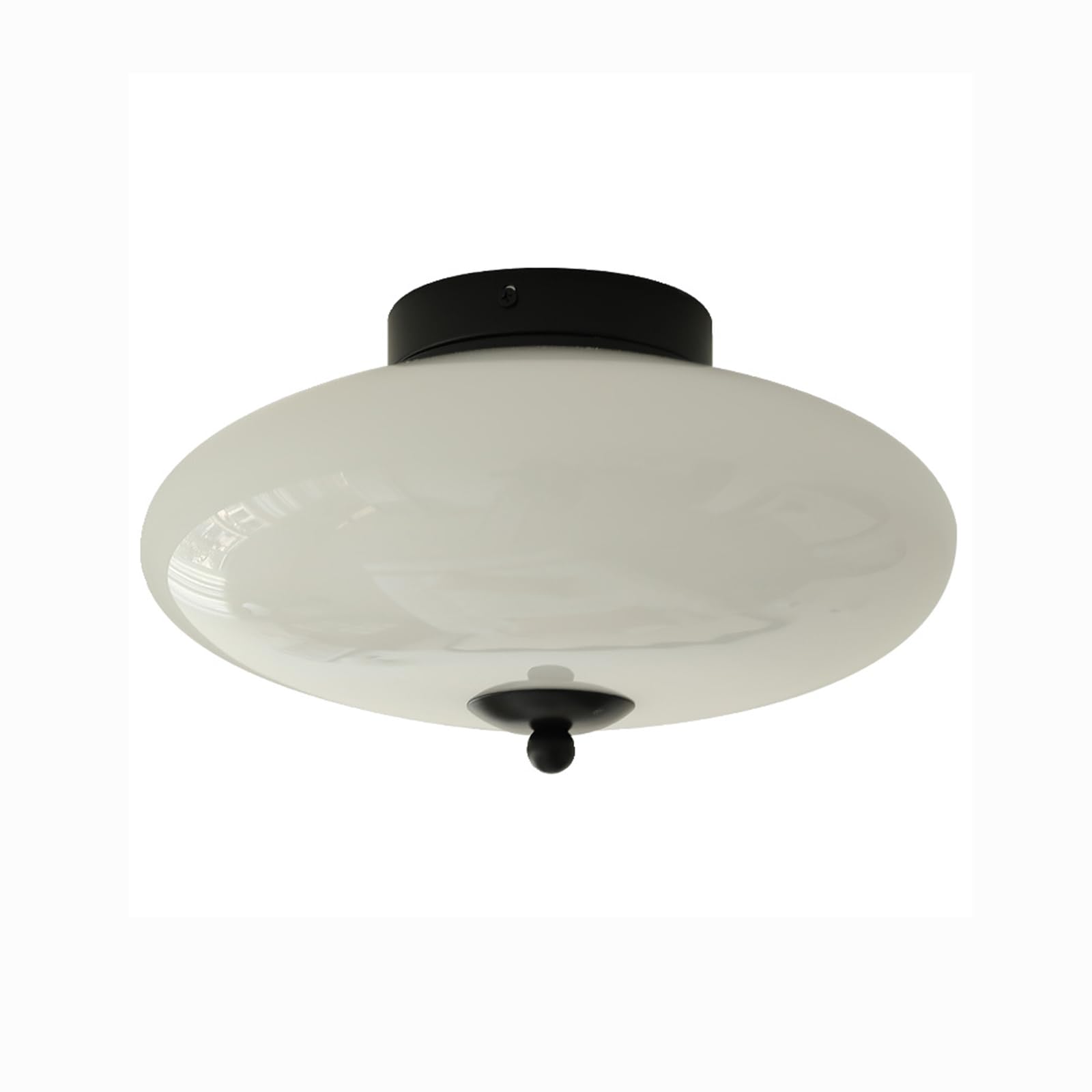 S-Cevada Modern Recessed Ceiling Light with White Glass, Metal Base, 12W Adjustable Tri-Color LED, Ideal for Living Room, Bedroom, Kitchen, Hallway (Black)