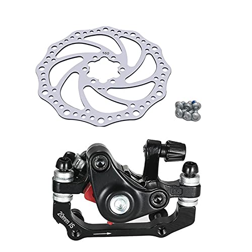 richao Fahrrad Mechanische Scheibenbremsen Set, 160mm Scheiben Bremsscheiben Vorne & Hinten Kabel Scheibenbremse Aluminiumlegierung Bremssattel Post, Reparaturteile Für Mountainbike, Rennrad, Faltrad Cover