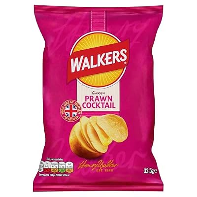 Walkers Prawn Cocktail Crisps Box, 32.5 g (Pack of 32)